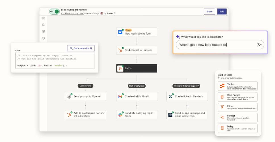 AI business automation dashboard